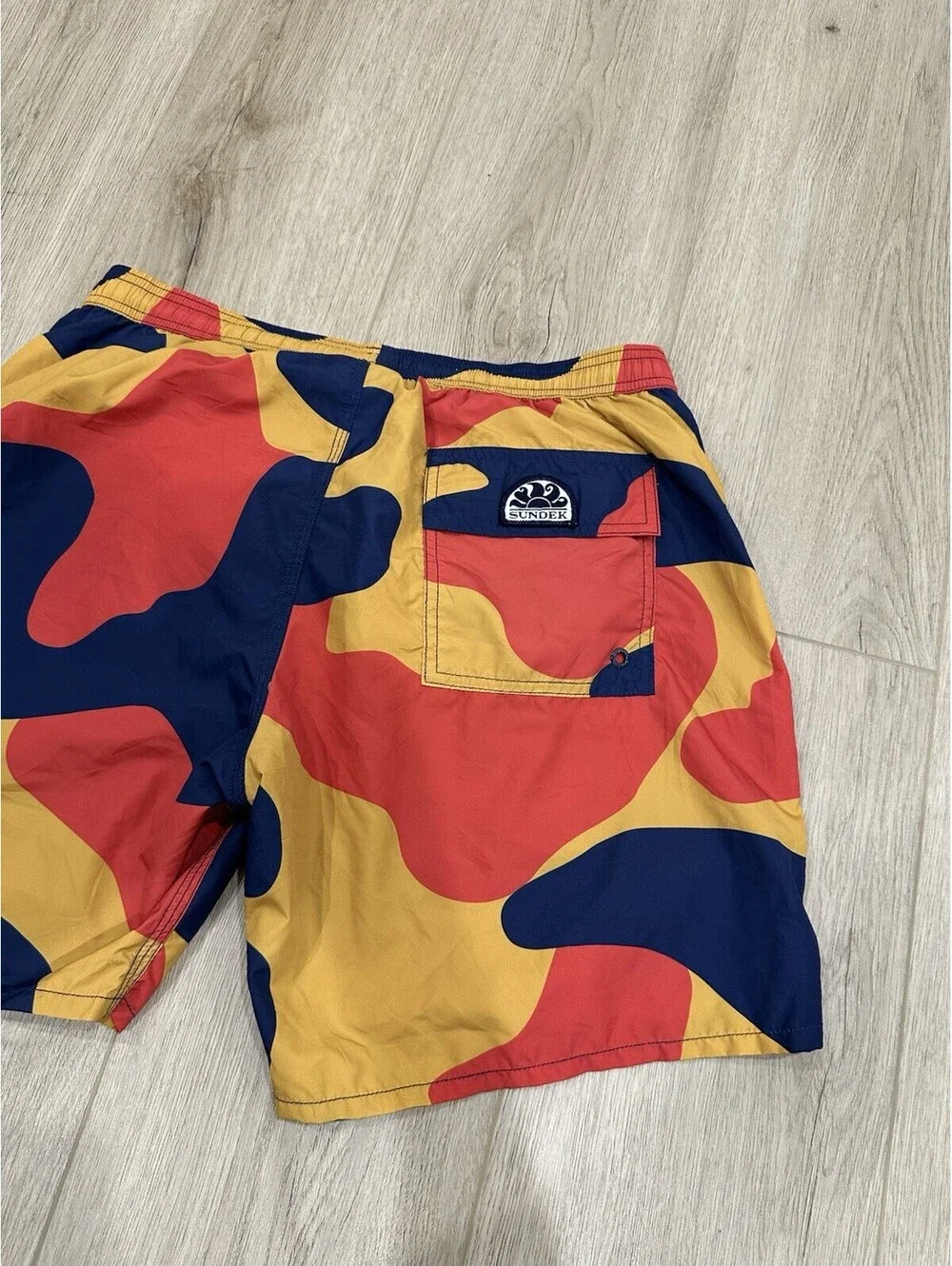 Sundek Swim Trunks Medium Mens Colorful Mesh Brief Drawstring Swimwear